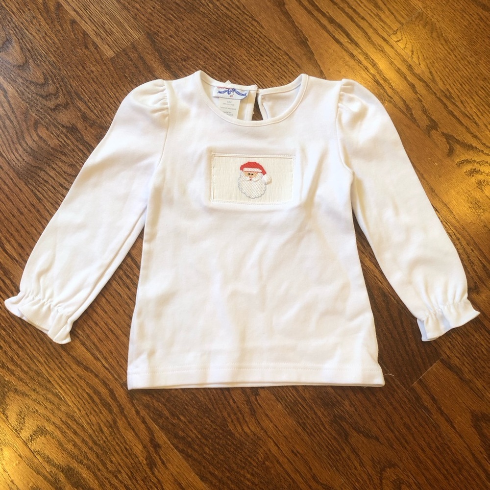 NEW Silly Goose Smocked Santa Top 12 Months